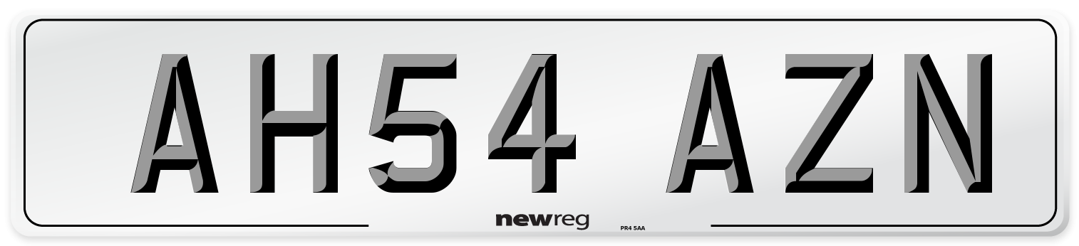 AH54 AZN Number Plate from New Reg